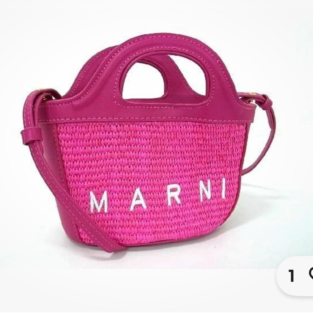 Marni Hot Pink Woven Crossbody Bag